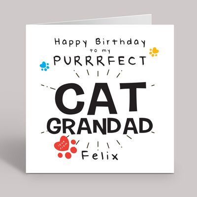 Tarjeta de cumpleaños del abuelo del gato, tarjeta divertida del gato, tarjeta de feliz cumpleaños del gato, tarjeta de cumpleaños del abuelo del gato, papá del gato, para él, TH136
