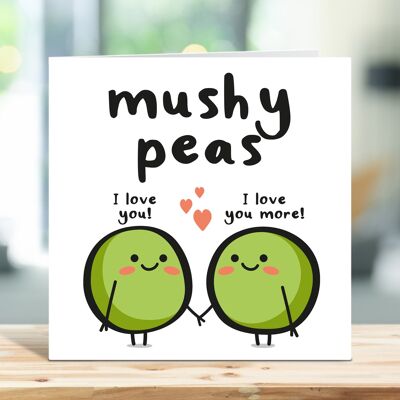 Mushy Peas, tarjeta de aniversario, linda tarjeta de cumpleaños, tarjeta romántica, para esposo, prometido, novio, para esposa, prometida, novia, pareja, TH139