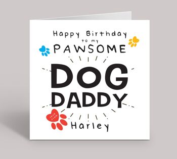 Carte de papa de chien, carte d'anniversaire du chien, joyeux anniversaire à mon papa de chien de Pawsome, carte d'anniversaire personnalisée, carte d'anniversaire drôle, carte de plaisanterie, TH146 2