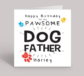 Carte de papa de chien, carte d'anniversaire du chien, joyeux anniversaire à mon papa de chien de Pawsome, carte d'anniversaire personnalisée, carte d'anniversaire drôle, carte de plaisanterie, TH146 3