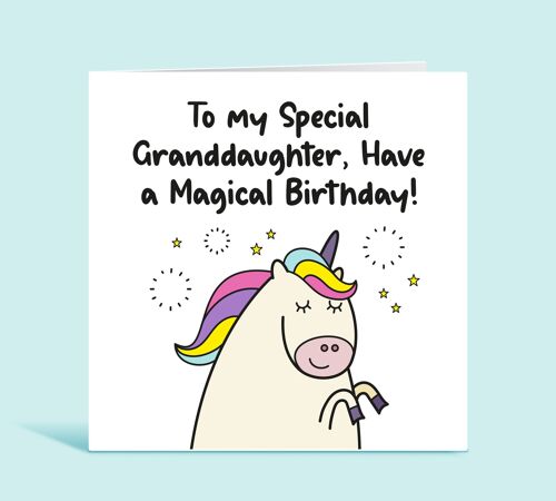 Granddaughter Birthday Card, To My Special Granddaughter Have A Magical Birthday, Unicorn Card, For Grandchild, From Grandparents, For Girl , TH165