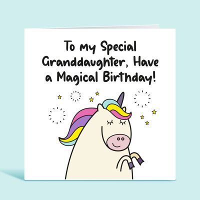 Tarjeta de cumpleaños de nieta, para mi nieta especial que tenga un cumpleaños mágico, tarjeta de unicornio, para nieto, de abuelos, para niña, TH165