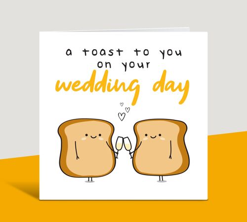 A Toast To You On Your Wedding Day, Cute Wedding Card For a Couple, Wedding Congratulations, For Special Friends, For Newlyweds , TH193