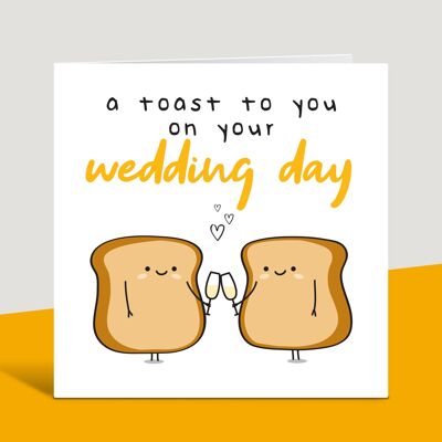 Ein Toast auf Sie an Ihrem Hochzeitstag, niedliche Hochzeitskarte für ein Paar, Hochzeitsglückwünsche, für besondere Freunde, für Jungvermählten, TH193