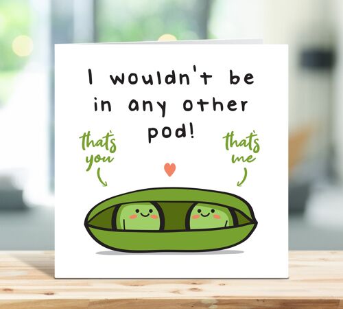Funny Happy Anniversary Card, I Wouldn't Be In Any Other Pod, Civil Partnership, For him, For Her, Boyfriend, Husband, Wife, Girlfriend , TH194