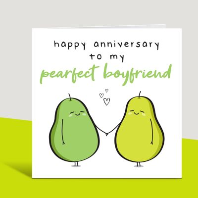 Boyfriend Anniversary Card, Happy Anniversary To My Pearfect Boyfriend, Cute Card, Perfect Boyfriend, From Girlfriend, Card For Him , TH200