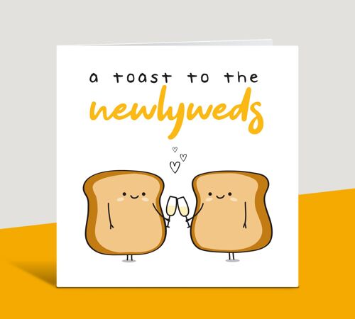 A Toast To The Newlyweds, Cute Wedding Day Card, Card For Special Couple, On Your Wedding Day, Civil Partnership, Card For Friends , TH211