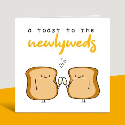 A Toast To The Newlyweds, Cute Wedding Day Card, Card For Special Couple, On Your Wedding Day, Civil Partnership, Card For Friends , TH211