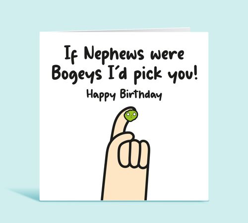 Nephew Birthday Card, If Nephews Were Bogeys I'd Pick You, Funny Birthday Card For Nephew, From Auntie, From Aunt, From Uncle, Card For Him , TH212
