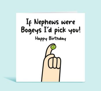 Carte d'anniversaire neveu, si les neveux étaient des bogeys, je vous choisirais, carte d'anniversaire drôle pour neveu, de tante, de tante, d'oncle, carte pour lui, TH212 1