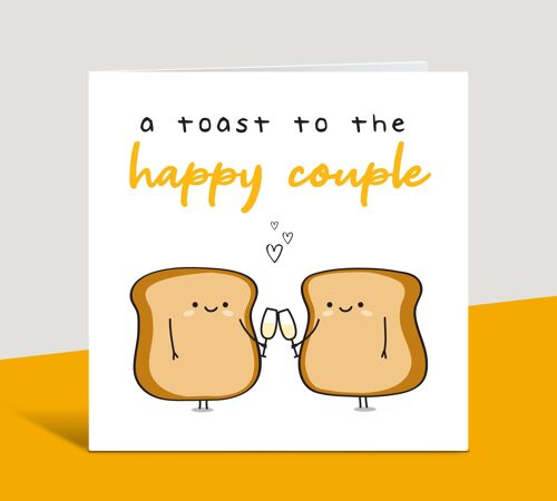 Funny Wedding Card, A Toast To The Happy Couple, Wedding Day Card, Food Pun, Wedding Celebration, Card For Couple , TH230