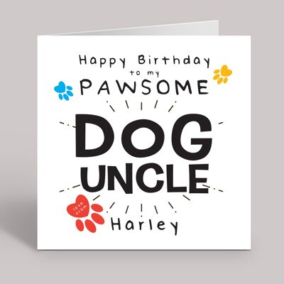 Zio cane, biglietto di compleanno dal cane, biglietto di buon compleanno a zio cane pawsome, biglietto di compleanno personalizzato, biglietto di compleanno divertente, biglietto di scherzo, TH241