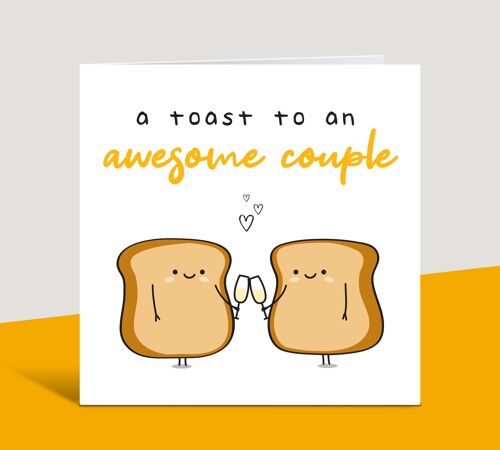Funny Wedding Day Card, A Toast To An Awesome Couple, Civil Partnership, Engagement Card, Anniversary Card, For The Happy Couple , TH247