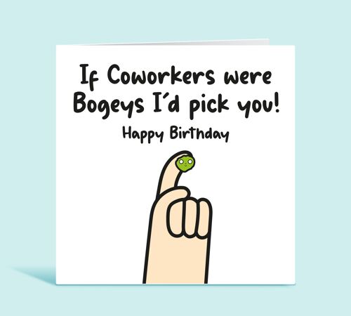 Coworker Birthday Card, If Work Friends Were Bogeys I'd Pick You, Funny Birthday Card For Colleague, For Work Wife, For Work Husband , TH266