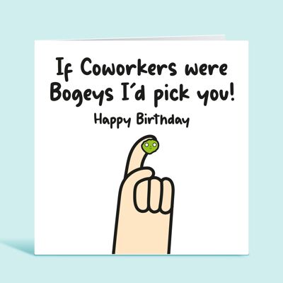 Coworker Birthday Card, If Work Friends Were Bogeys I'd Pick You, Funny Birthday Card For Colleague, For Work Wife, For Work Husband , TH266