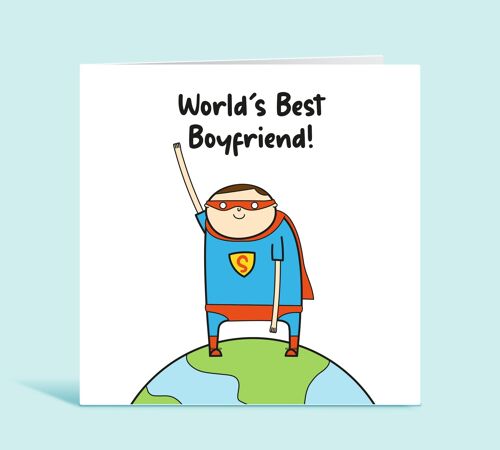 Boyfriend Birthday Card, World's Best Boyfriend, Thank You Card For Boyfriend, Appreciation Card, From Girlfriend, From Partner, For Him , TH276