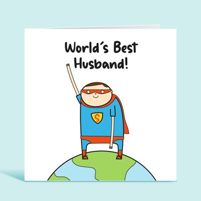 Tarjeta de cumpleaños del esposo, el mejor esposo del mundo, tarjeta de agradecimiento para el esposo, tarjeta de agradecimiento, de la esposa, para él, TH278