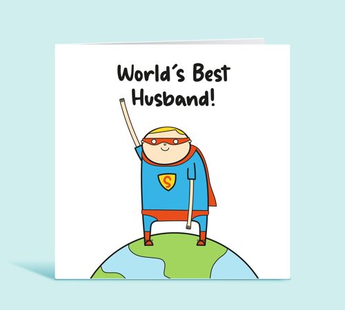 Husband Birthday Card, World's Best Husband, Thank You Card For Husband, Appreciation Card, From Wife, For Him , TH279