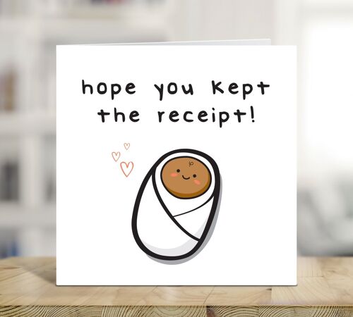 Funny Baby Card For New Parents, Hope You Kept the Receipt, Baby News Congratulations Card, Baby Boy, Baby Girl , TH297