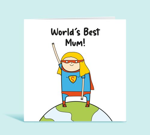 Mum Birthday Card, World's Best Mum, Happy Birthday Greetings Card, Thank You Card For Mum, Bonus Mum, Step Mum, From Daughter, From Son , TH325