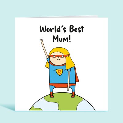 Mum Birthday Card, World's Best Mum, Happy Birthday Greetings Card, Thank You Card For Mum, Bonus Mum, Step Mum, From Daughter, From Son , TH325