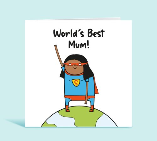 World's Best Mum, Mum Birthday Card, Happy Birthday Greetings Card, Thank You Card For Mum, Bonus Mum, Step Mum, From Daughter, From Son , TH326
