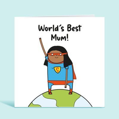 Weltbeste Mutter, Geburtstagskarte für Mutter, Glückwunschkarte zum Geburtstag, Dankeskarte für Mutter, Bonus-Mutter, Stiefmutter, Tochter, Sohn, TH326