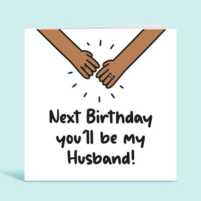 Tarjeta de cumpleaños de prometido, próximo cumpleaños serás mi marido, marido para ser tarjeta de cumpleaños, tarjeta de cumpleaños romántica para marido para ser, TH333