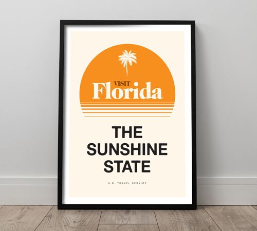 Florida Wall Art, Retro Florida Print, Florida Travel Poster, The Sunshine State, Florida Wall Art, Vintage Florida Wall Print, , TH335