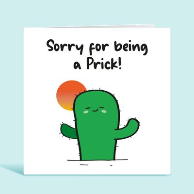 Lo siento por ser un idiota, lo siento, tarjeta de disculpa, mensaje de disculpa, perdón, tarjeta de ruptura, disculpa, juegos de palabras de cactus, TH336