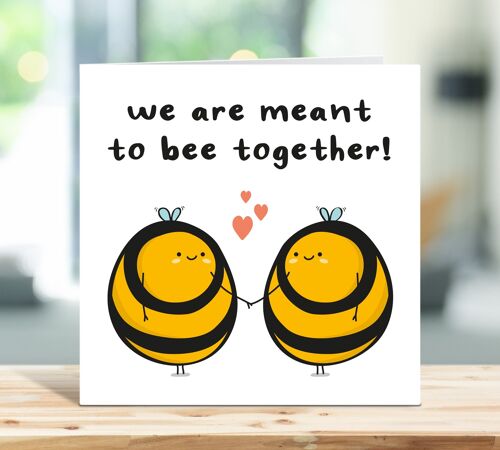 We Are Meant To Bee Together, Anniversary Card, Love Card, Insect Greeting Cards, Bee Card, For Him, For Her, Boyfriend, Fiance, Partner , TH345