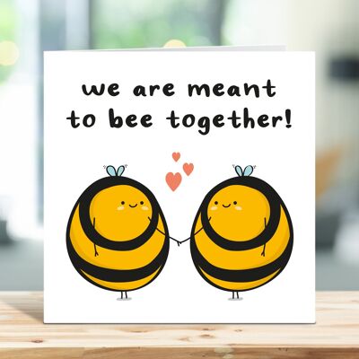 Estamos destinados a ser abejas juntos, tarjeta de aniversario, tarjeta de amor, tarjetas de felicitación de insectos, tarjeta de abeja, para él, para ella, novio, prometido, pareja, TH345