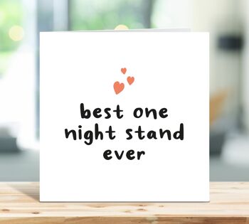 Carte d'anniversaire drôle, Best One Night Stand Ever, cartes de vœux coquines, petit ami, mari, fiancé, épouse, fiancée, pour lui, pour elle, TH346 1