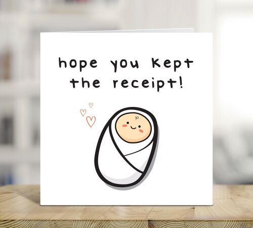 Hope You Kept the Receipt, Funny Pregnancy Card, Congratulations New Parents Card, Baby Boy, Baby Girl, Baby News , TH351