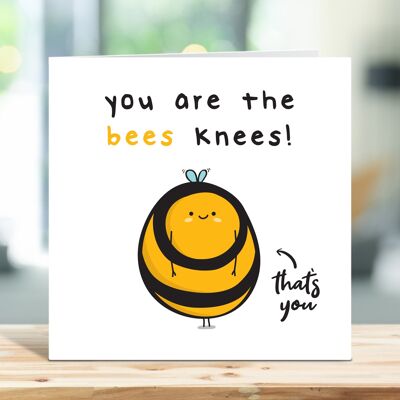 You Are The Bees Knees Greetings Card, Birthday Card, Anniversary Card, Love Card, Bumble Bee Card, For Boyfriend, For Girlfriend, Friend , TH352