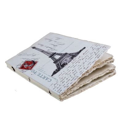 A6 parchment paper notebook with vintage Eiffel Tower motif, Paris collection