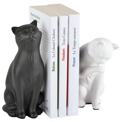 SERRE LIVRES CHATS NOIR/BLANC