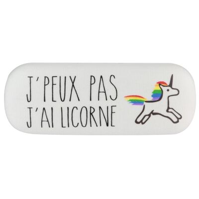 ETUI A LUNETTES JE PEUX PAS J AI LICORNE