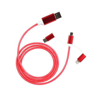 CABLE TRIPLE SORTIES LUMINEUX ROSE