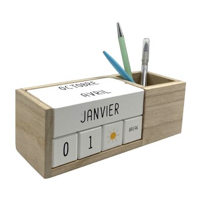 CALENDRIER PERPETUEL POT A CRAYONS