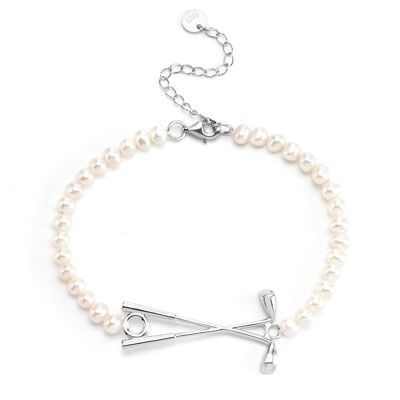 Bracelet Golf Perles D'eau Douce & Argent 925