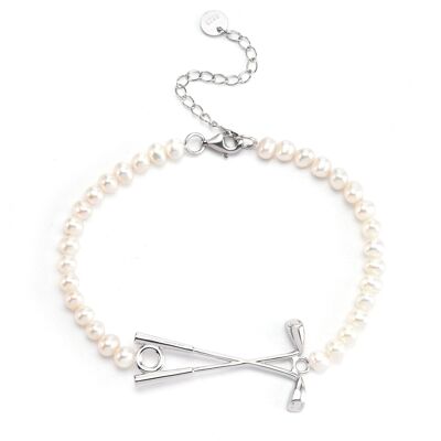 Bracciale da golf Perle d'acqua dolce e argento 925