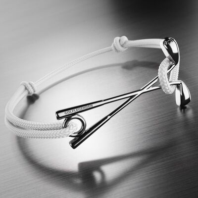 Golf bracelet stainless steel - white