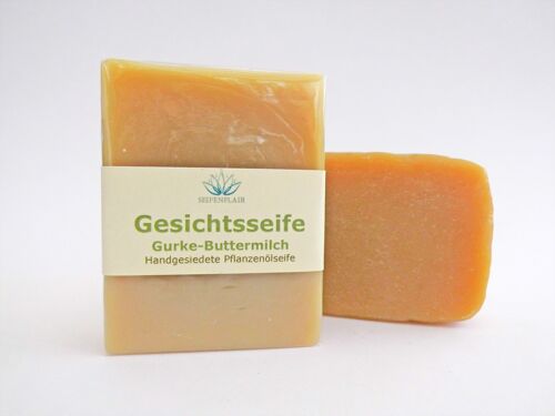 Handgefertigte Naturseife: Gesichtsseife Gurke-Buttermilch