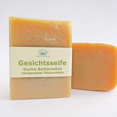 Handgefertigte Naturseife: Gesichtsseife Gurke-Buttermilch