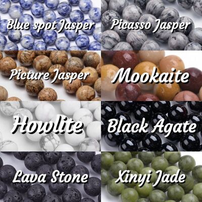 Pendientes de aro con colgantes de piedras preciosas - Jade mashan azul - Pendiente completo