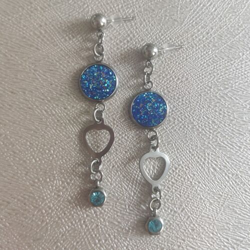 Long earrings - Dark blue