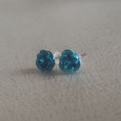 Rose earstuds - Turquoise