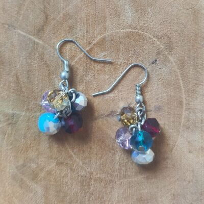 Boucles d'oreilles raisin cristal - Rouge