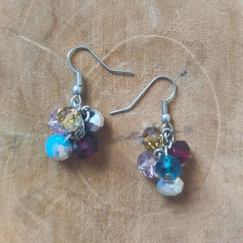 Crystal grape earrings - Light blue